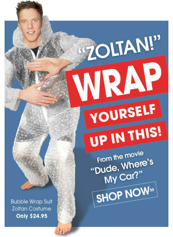 Thumbs Up Bubble Costume - Zoltan Bubble Wrap Suit from Dude, Where's My  Car? - Unisex Full Body Suit Funny Halloween Costumes